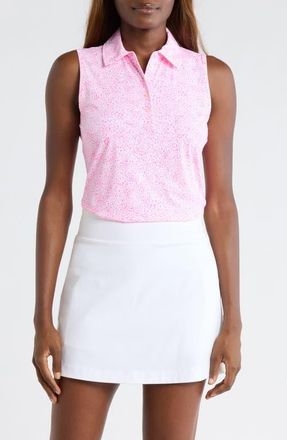 G/Fore Fireworks Silky Tech Sleeveless Polo in Blush at Nordstrom, Size X-Large