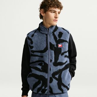 Nike Mens Club Winterized Fleece Full-Zip Vest in Blue | IO4147-491