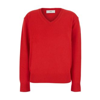 Dunst Truien & Vesten, Dames, Rood, XS, Wol, Cashmere V-hals Trui