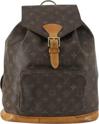 Louis Vuitton Montsouris Backpack Monogram Canvas Brown Canvas Backpack Bag (Pre-Owned)