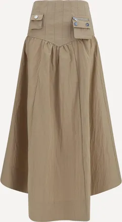 Ganni Gonna midi con dettagli corsetto e arricciatura Woman 36