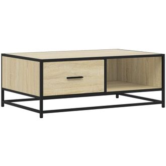 vidaXL Vidaxl - Mesa De Centro Madera Ingenier&iacute;a Metal Roble Sonoma 90x57x35 Cm