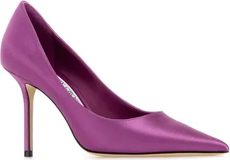 Jimmy Choo London Womens Pump Purple Leather Salpa Plastic