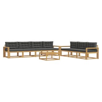 vidaXL Set Di Divani Da Esterno 7 Pz Bianco E Antracite Vidaxl