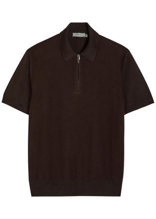 Canali Textured-knit Cotton Polo Shirt - Brown - 54 (IT54 / Xxl)