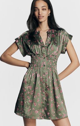 Pilcro Short-Sleeve Pleated Shirt Dress