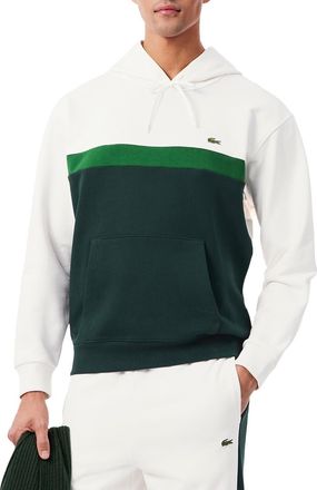 Lacoste Colorblock Fleece Hoodie with Iconic Lacoste Detailing