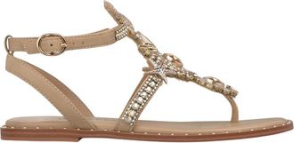 Alma En Pena Greek Style Sandal Jewel - Dames - Sandalen - Beige - 39 EU - Leer - Schoenen