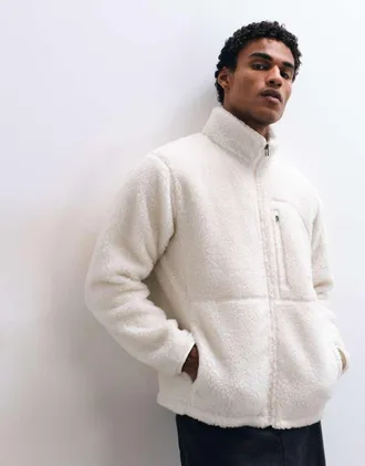 The North Face giacca M Extreme Pile 2 con zip integrale in bianco dune
