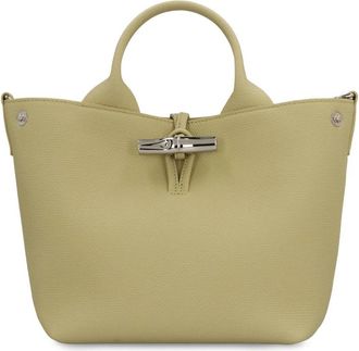 Longchamp Le Roseau Handtas - Dames - Handtassen - Groen - ONE Size - Leer - Tassen
