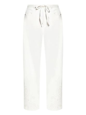 Rag & Bone embroidery drawstring trousers - White