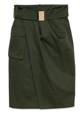 Elie Saab gabardine wrap skirt - Green