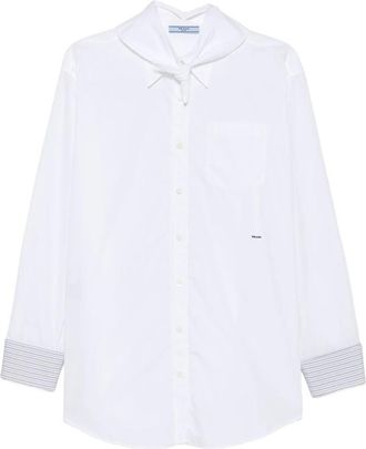 Prada Scarf-detail Long-sleeve Shirt