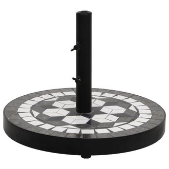vidaXL Base De Sombrilla Redonda Negro Y Blanco 12 Kg Vidaxl