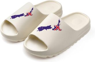 Generic Flag Map of New Zea-lands Slides for Women Men Soft Thick Bottom Coconut Slippers Sandals for Bathroom Beach