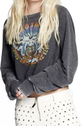Recycled Karma Aerosmith 1979 Tour Crop Sweatshirt In Black