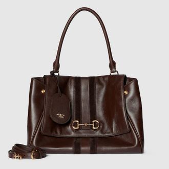 Gucci Paparazzo Medium Top Handle Bag, Brown, Leather