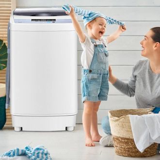 Costway Costway 2 in 1 Portable Washing Machine Full-Automatic Washer Spin Dryer in White