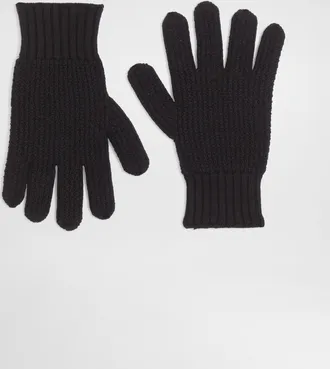 Dolce & Gabbana Knitted Virgin Wool Gloves - Man Hats And Gloves Blue S