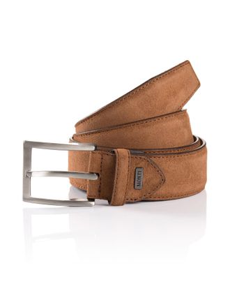 Monti Lederg&uuml;rtel MONTI TORONTO, Herren, Gr. 11,5, braun (hellbraun), Rindsleder, G&uuml;rtel Lederg&uuml;rtel, Veloursoptik, matt, elegant, weich, mit Logo