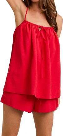 Le Lis Blanc Deux Frankie Shirred Neck Tank And Short Set