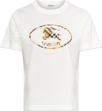 Burberry Frankie T-shirt - Dames - T-shirts - Wit - 2XS - Katoen - Tops