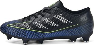 Generic Mens Anti-Slip Low-top Soccer Shoes - Breathable Lace-up Football Sneakers - Indoor Outdoor Training Soccer Shoes (Black,6.5)