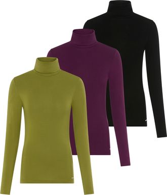 Laura Scott Longsleeve Packung, 3 Stk. tlg. das perfekte Basic mit Rollkragen - NEUE KOLLEKTION