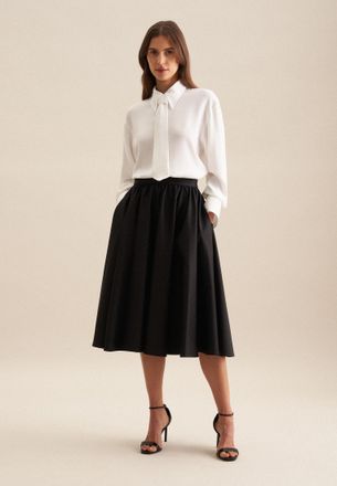 Seidensticker Midirock SEIDENSTICKER Schwarze Rose, Damen, Gr. 42, schwarz, 50% Polyester 47% Baumwolle 3% Elastan, unifarben, normal, R&ouml;cke Midirock