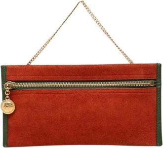 Gucci Pre-owned Suede Pouch - Dames - Pre-owned - Rood - Maat: ONE Size Su&egrave;de