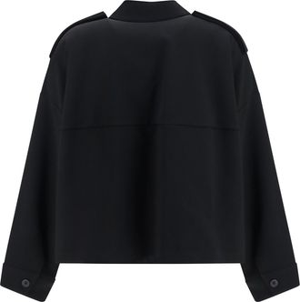 Khaite Womens Bodine Wide-Sleeve Shirt Black Acetate; Polyester
