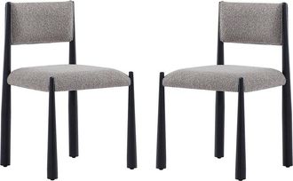 Manhattan Comfort Set Of 2 Lennor Metal Boucle Side Chairs
