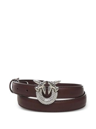 Pinko Love Birds buckle-embellished belt - women - Calf Leather - M - Brown
