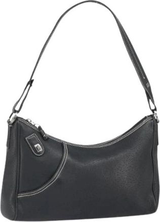 Ferragamo Pre-owned Shoulder Bags, female, Black, Size: ONE SIZE Pre-owned Leather Shoulder Bag