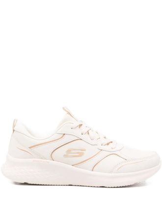 Skechers panelled sneakers - women - Fabric/Leather/Fabric/Rubber - 37.5 - Neutrals