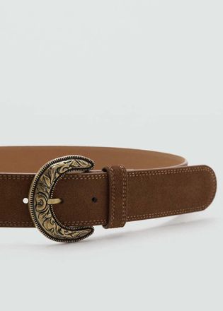 Mango Cintura effetto camoscio marrone - Donna - S - MANGO