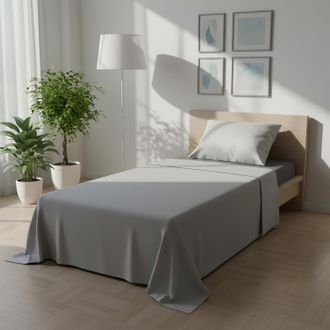 KASANOVA Completo letto singolo bicolor grigio chiaro scuro