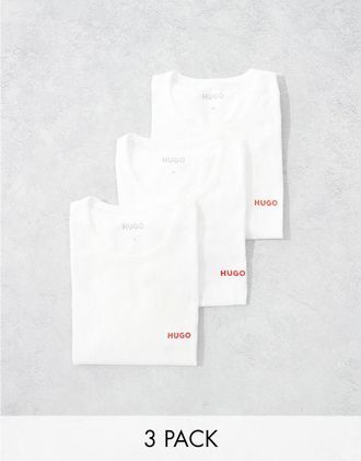 HUGO BOSS HUGO Bodywear - Confezione da 3 T-shirt bianche-Bianco