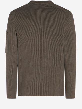 C.P. Company Mens Cotton-Blend Knit Sweater Ivy Green