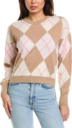 Brodie Argyle Balloon Sleeve Crewneck Wool & Cashmere-Blend Sweater