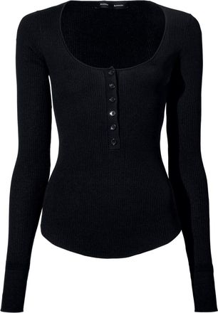 Proenza Schouler Boyd Henley jumper - women - Viscose/Silk/Polyamide - S - Black