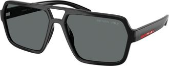 Prada Zonnebril Linea Rossa PS A06S - Heren - Zonnebrillen - Zwart - 59 MM - Accessoires