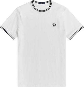 Fred Perry Basic Wit T-shirt - Heren - T-shirts - Wit - 2XL - Katoen - Tops