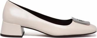 Tory Burch Schoenen, Dames, Beige, 40 EU, Leer, Decollet&egrave; Pomp