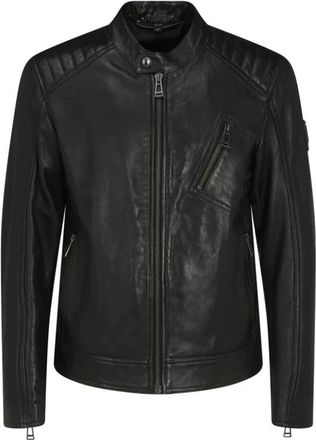 Belstaff Lambskin V Racer Jacket - Heren - Leren en Su&egrave;de Jassen - Zwart - L - Leer - Jassen