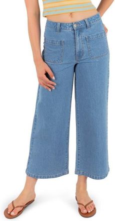 Hurley Horizon Patch Pocket Ankle Wide Leg Twill Pants in 70S Blue at Nordstrom, Size 29