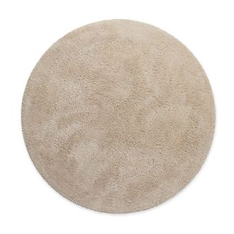 Wecon Home Alfombra de ba&ntilde;o beige redonda de algod&oacute;n 80 cm
