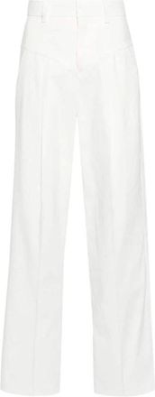 Isabel Marant Wijde Pijpen High-Waist Broek - Dames - Wijde Broeken - Wit - M - Broeken
