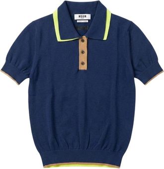 Msgm Short-sleeve Polo - female - MSGM - Polo Shirts - Blue - XS - Tops