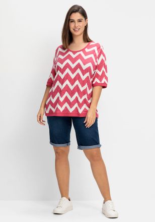 Sheego Jeansbermudas SHEEGO, Damen, Gr. 40, Normalgr&ouml;ssen, blau (dunkelblau denim), 81% Baumwolle, 17% Polyester, 2% Elasthan, unifarben, kurz, Jeans Jeansbe